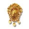 Golden Sari Brooch Indian Saree Lehenga Safety Pin Gold Tone Designer Bollywood Indian Wedding Bridal Jewelry Gift